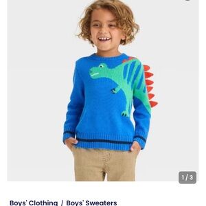 *NWT* CAT & JACK Dinosaur Pullover Crewneck Sweater Sz 18M 100% Cotton Halloween